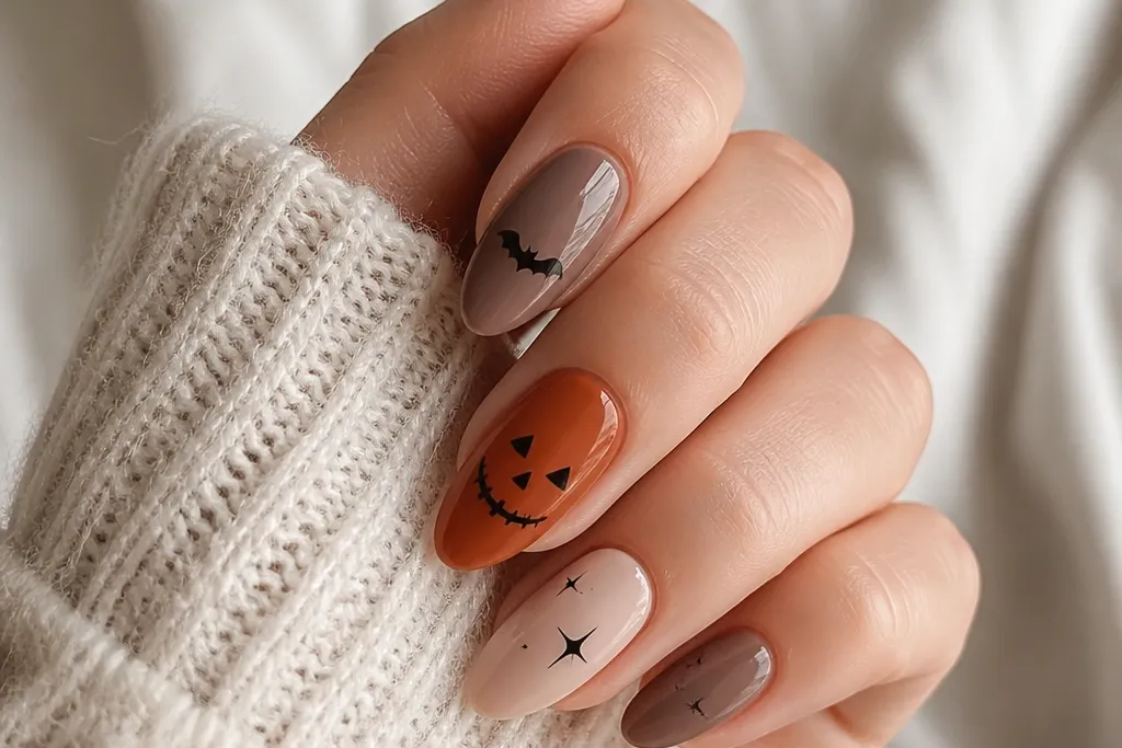 Aesthetic classy simple halloween nails