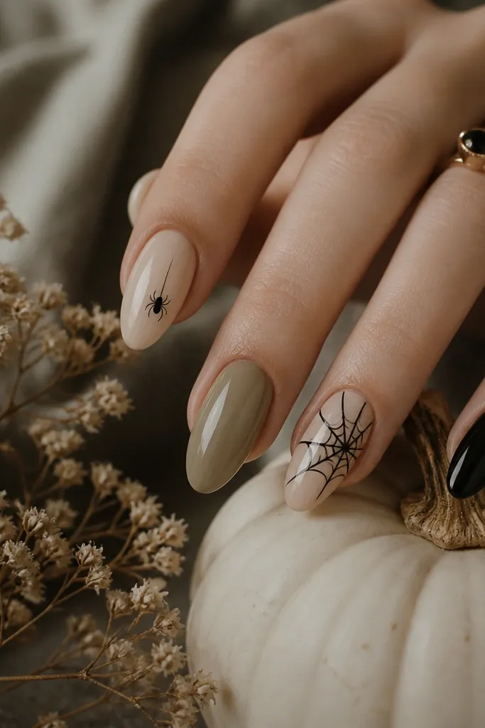 Aesthetic classy simple halloween nails