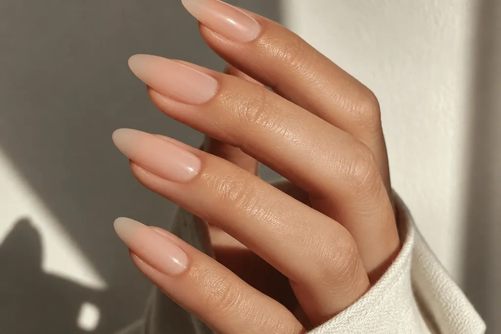 Aesthetic nude acrylic nails