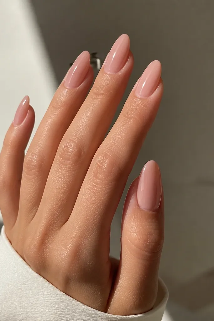 Aesthetic nude acrylic nails