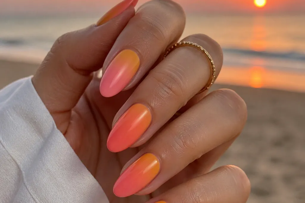 Affordable sunset ombre nails you'll want this summer