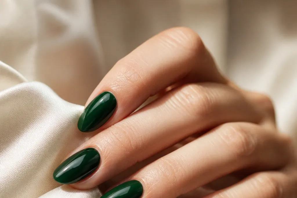 Cheap emerald green and gold nails