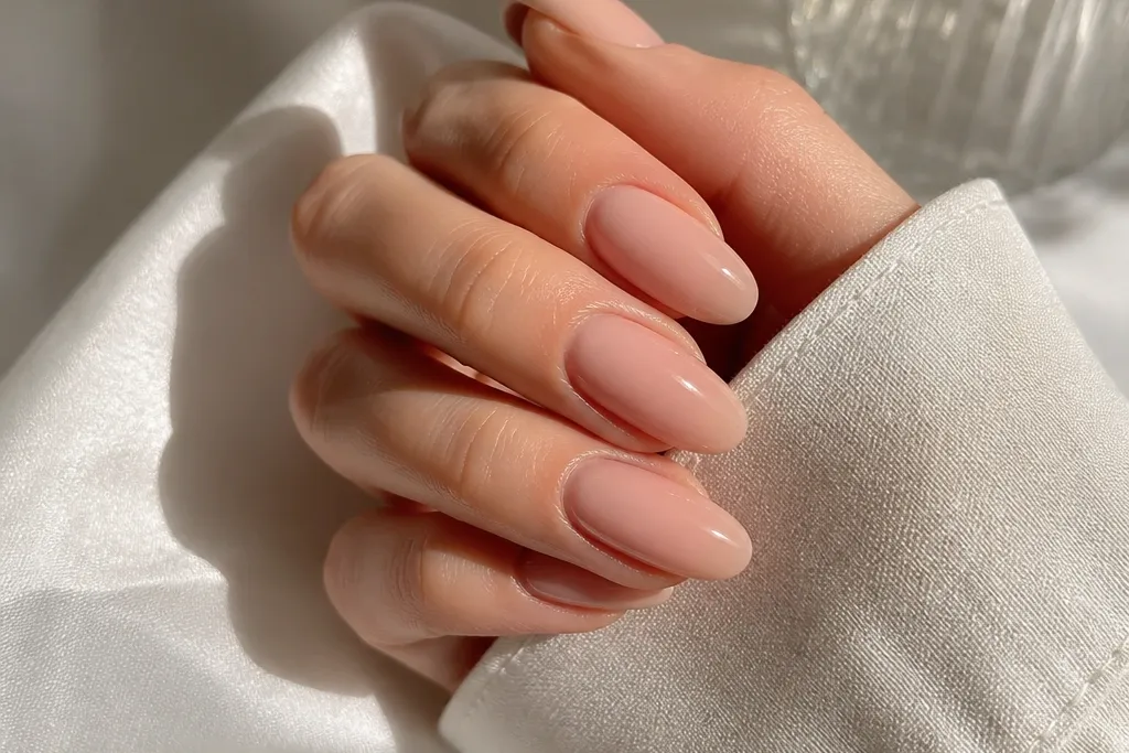 Low maintenance nude acrylic nails