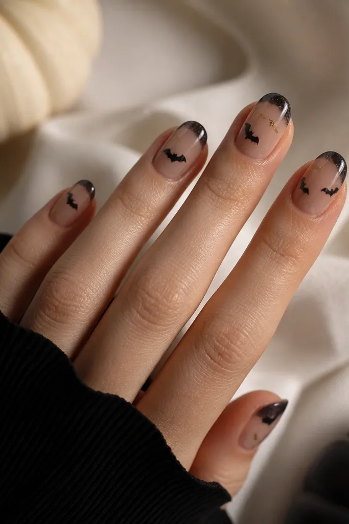 Low maintenance classy simple halloween nails