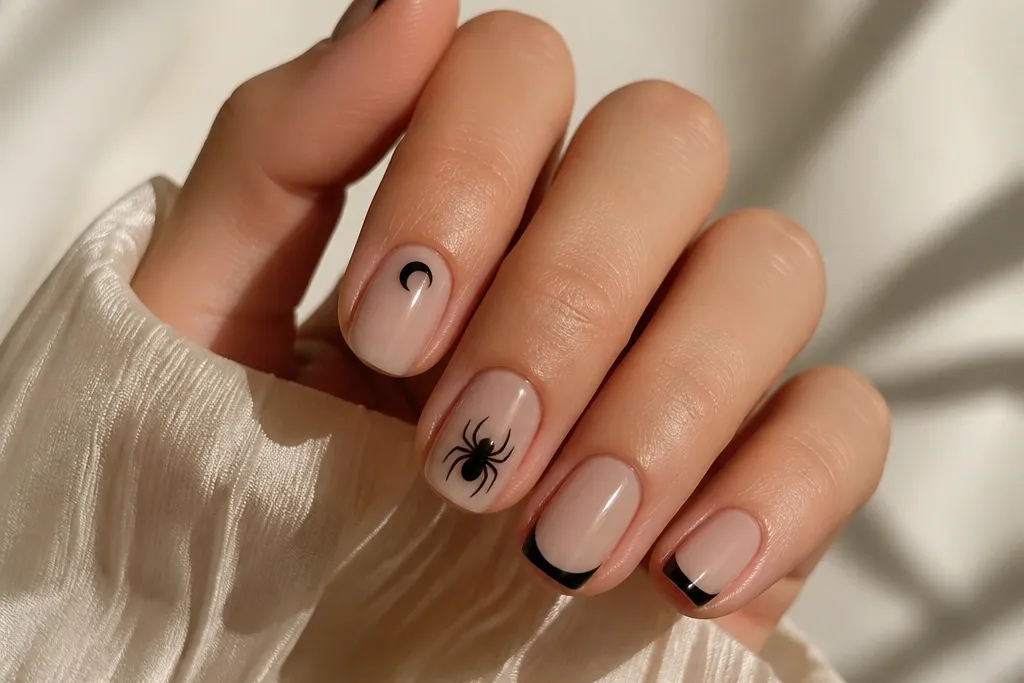 Luxe high end short simple halloween nails