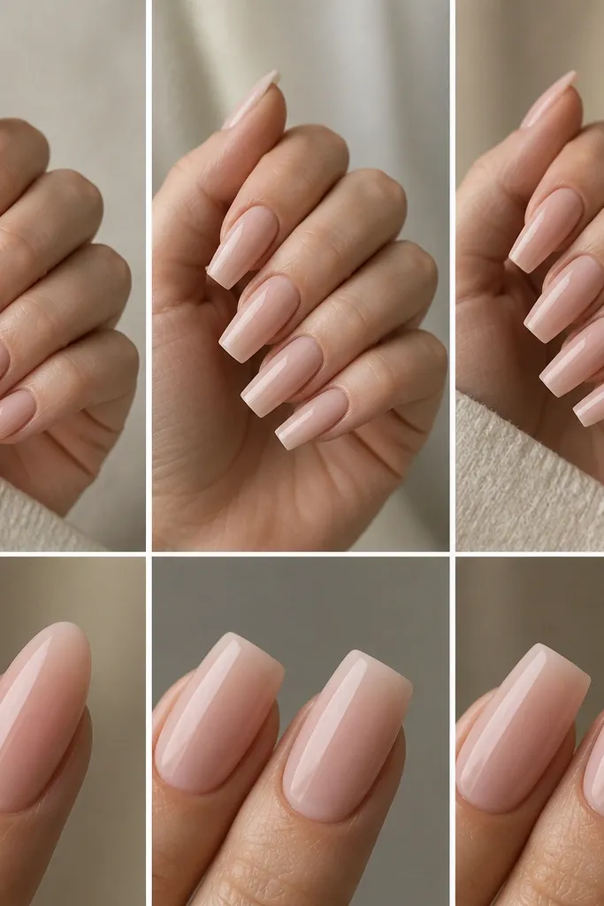 Nude acrylic nails comparison_review
