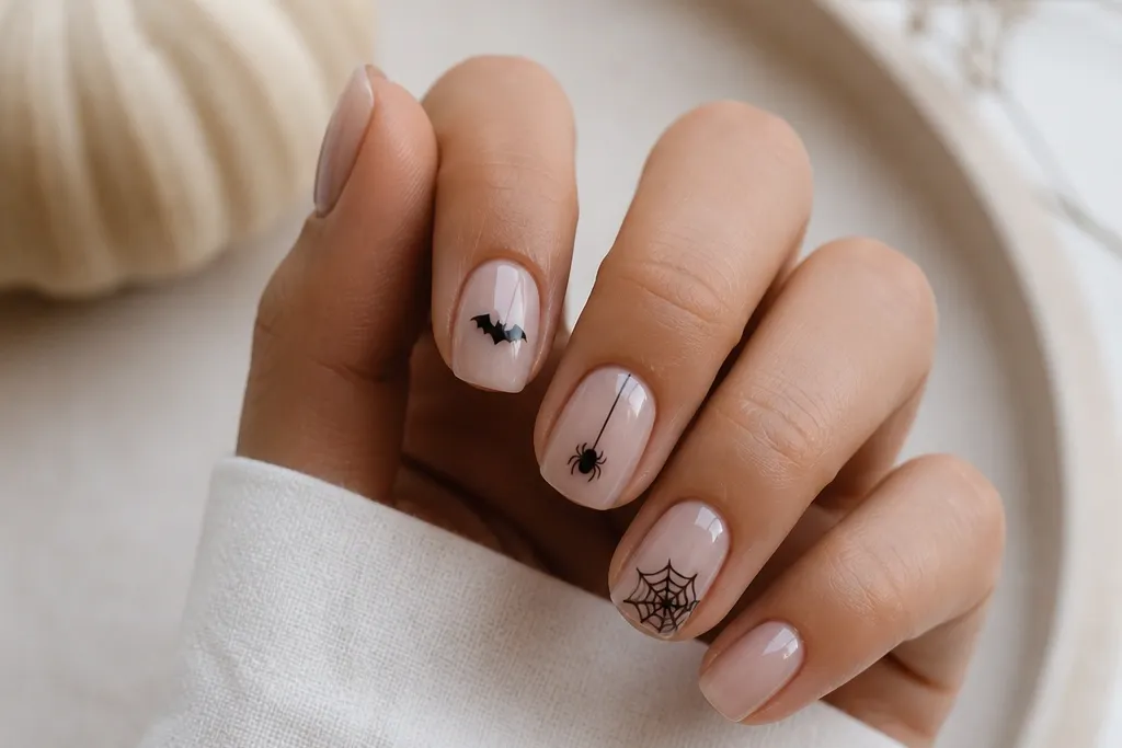 Quick easy in 5 minutes simple short halloween nails