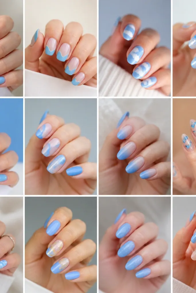 12 Sky Blue Nail Art Ideas