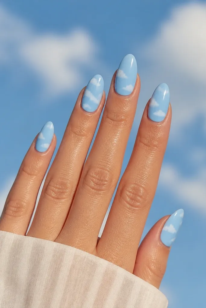 12 Blue Sky Nails
