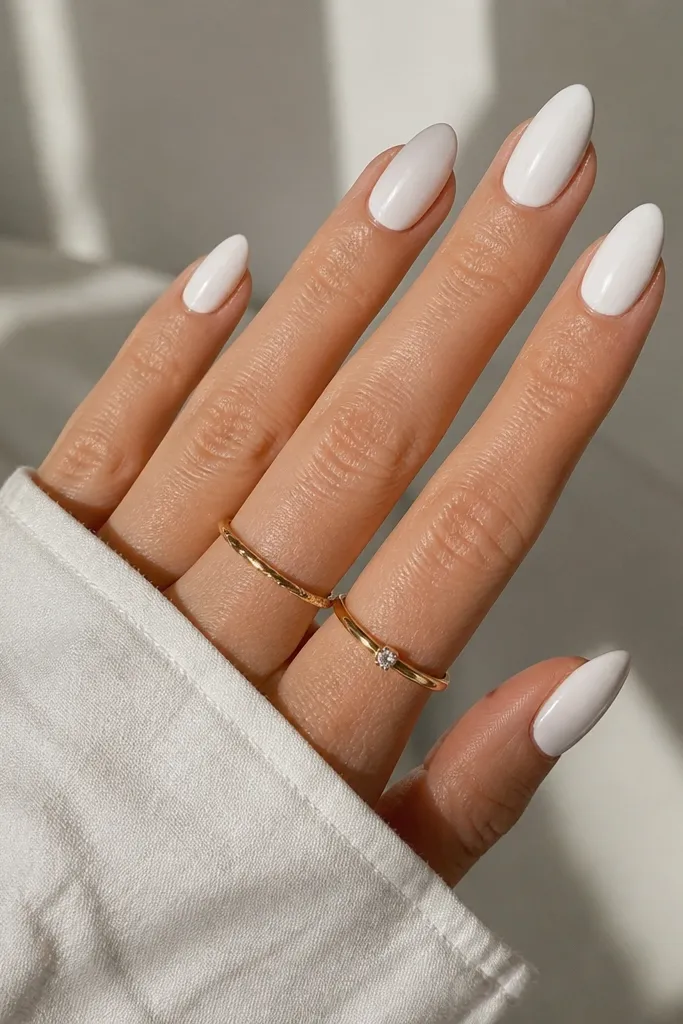 White almond nails on a budget