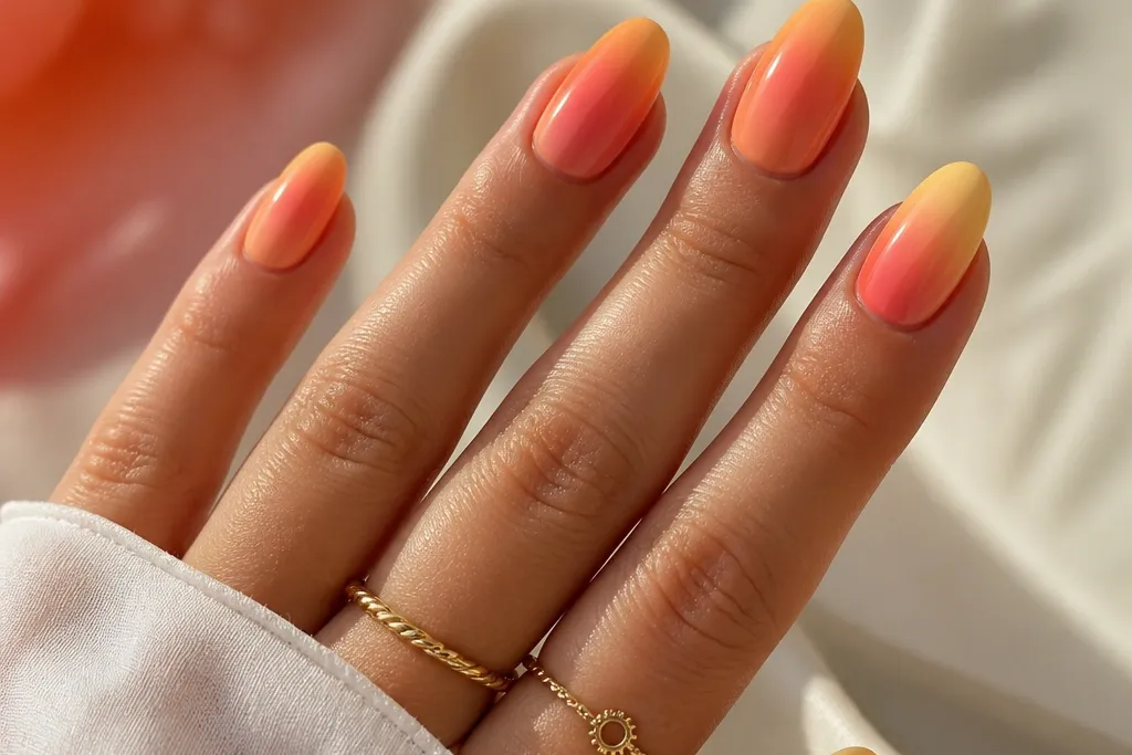 Year round sunset nail ideas for a stylish summer manicure