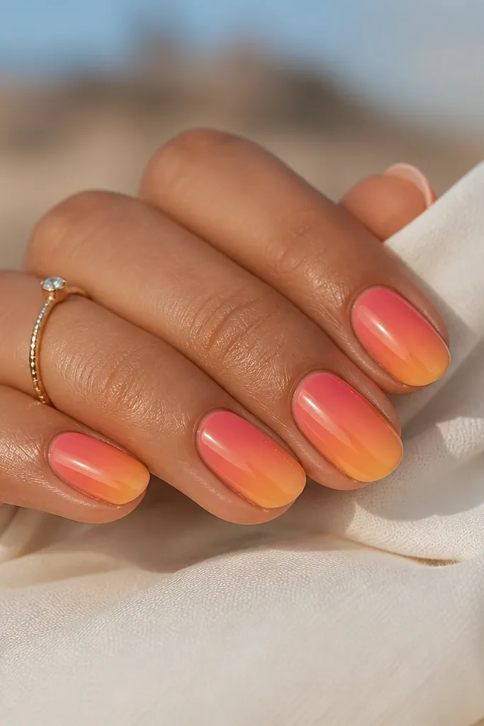 Year round sunset nail ideas for a stylish summer manicure